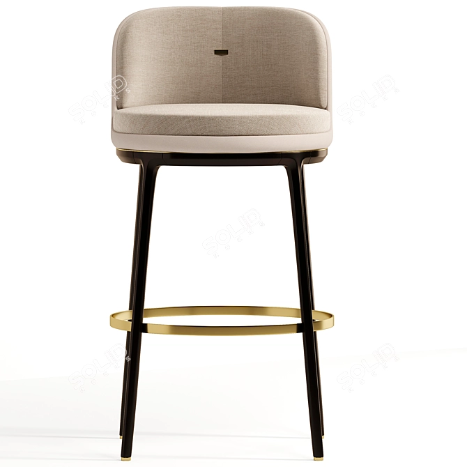 Hicks Bar Stool: Leather Comfort 3D model image 3