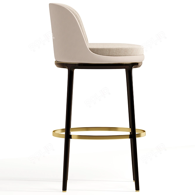 Hicks Bar Stool: Leather Comfort 3D model image 4