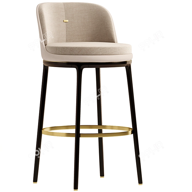 Hicks Bar Stool: Leather Comfort 3D model image 7