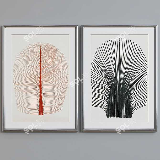 Modern Abstract Picture Frame Set 3D model image 4