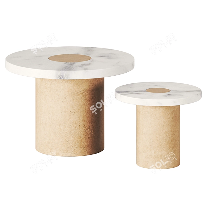 Sintra Stone Concrete Accent Tables 3D model image 5