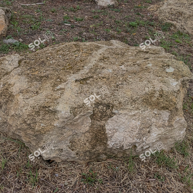 Sandstone Landscaping Stones 4K Texture 3D model image 6