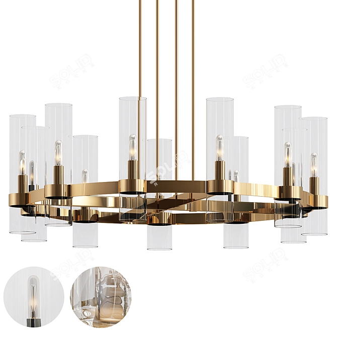 Modern Chandelier Ashby 91cm Eco-Friendly 3D model image 1