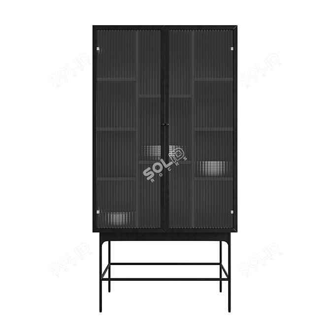 Ethereal Oak Glass Highboard 3D model image 3