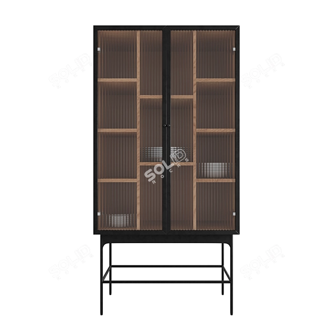 Ethereal Oak Glass Highboard 3D model image 4