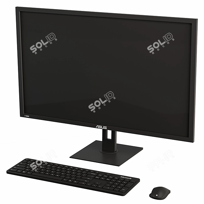 Asus Monitor & Microsoft Accessories 3D model image 1