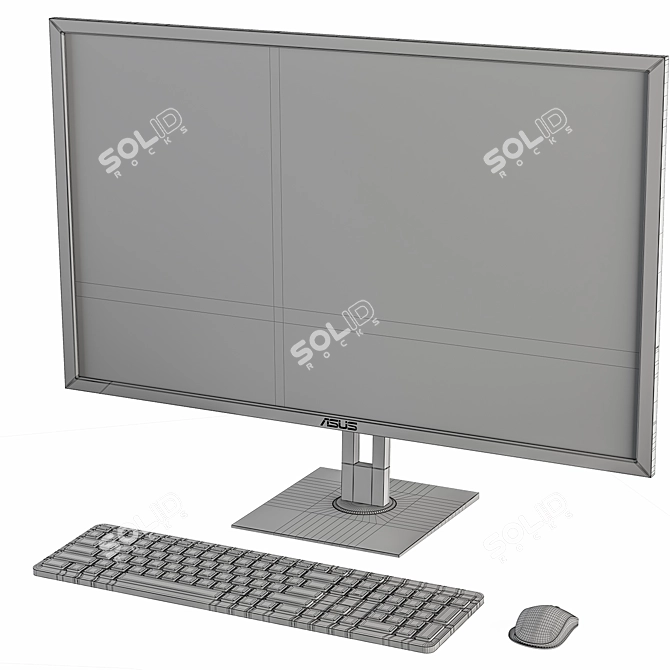 Asus Monitor & Microsoft Accessories 3D model image 6