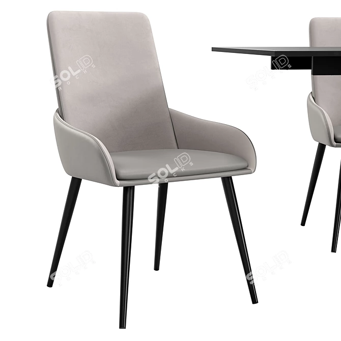 Modern Dining Chair and Table 3D model image 3