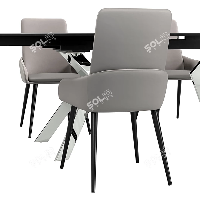 Modern Dining Chair and Table 3D model image 4