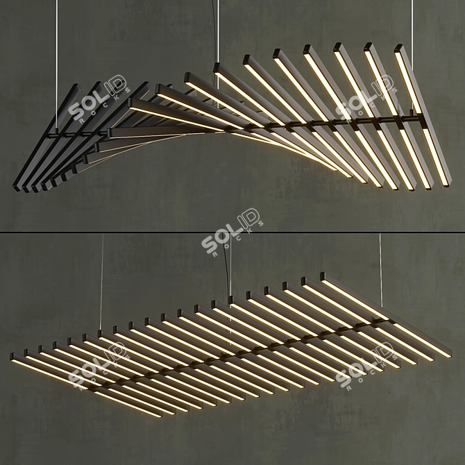 Modern Rhythm Pendant Lamp 3D model image 2