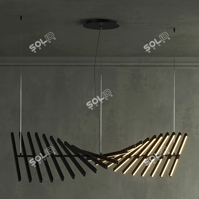 Modern Rhythm Pendant Lamp 3D model image 3