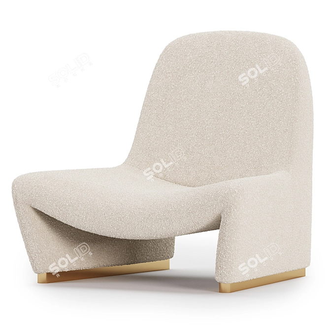 Italian Boucle Alky Lounge Chairs 3D model image 2