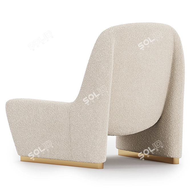 Italian Boucle Alky Lounge Chairs 3D model image 3