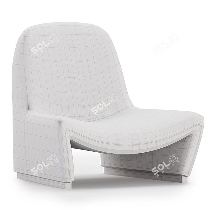 Italian Boucle Alky Lounge Chairs 3D model image 4