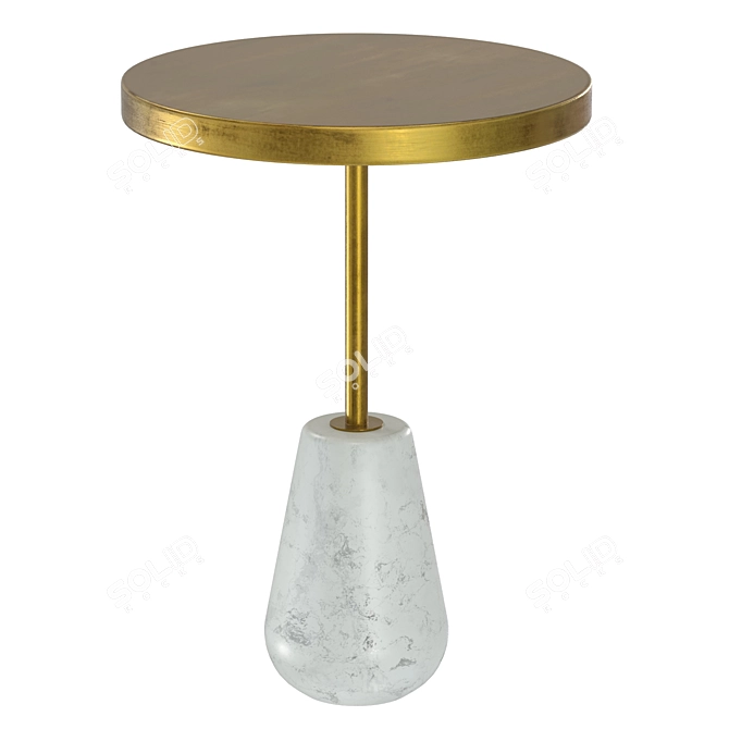 Elegant Antique Gold Side Table 3D model image 1