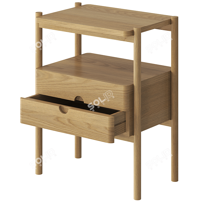 Sleek Appeal Bedside Table 3D model image 1