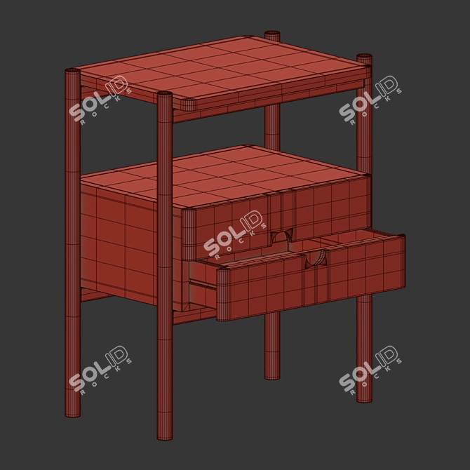 Sleek Appeal Bedside Table 3D model image 4