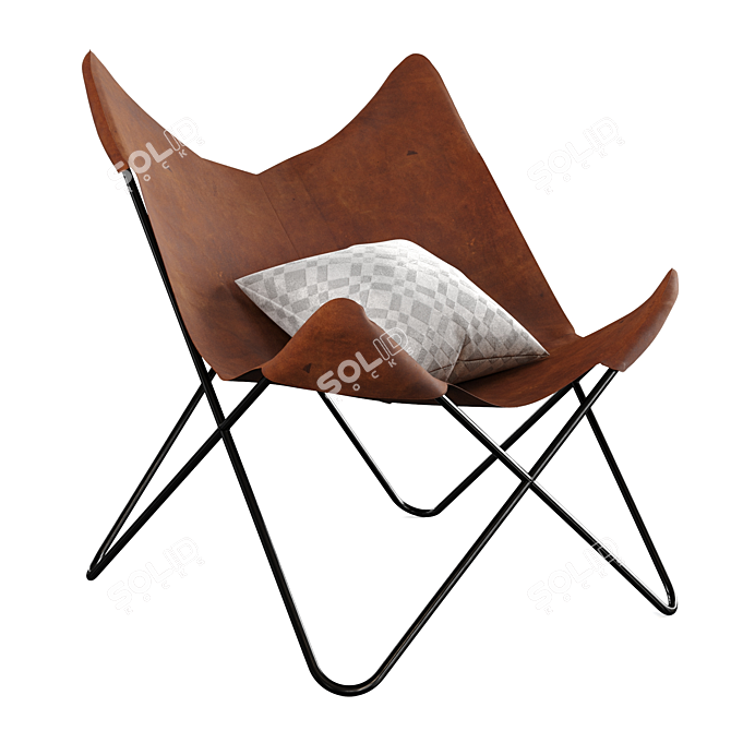 Luxurious Butterfly Leather Chair 3D model image 5