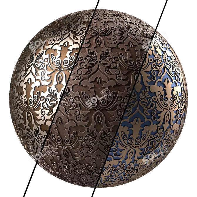 Metallic 4K Seamless Texture PBR 3D model image 2