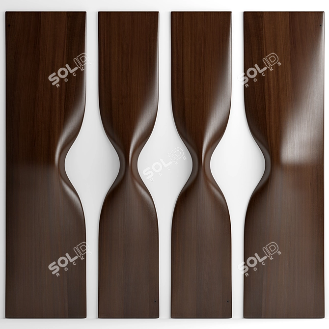 Vray Wooden Wall Panel Kit 3D model image 1