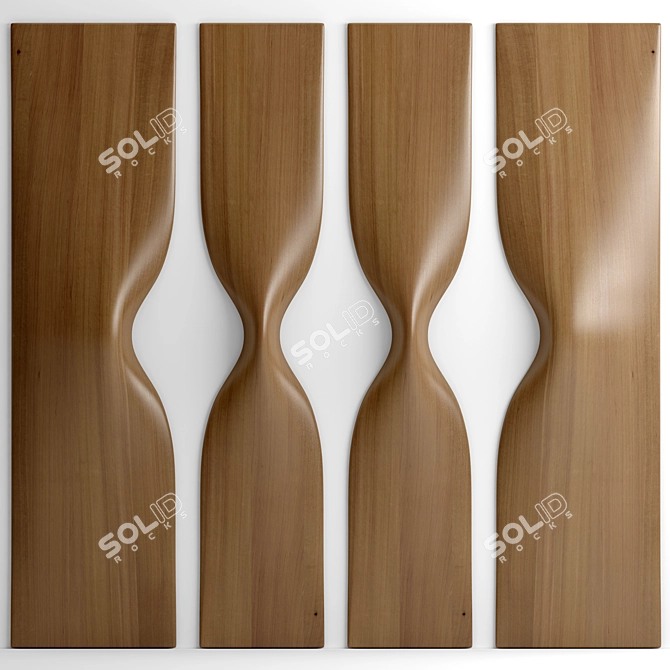 Vray Wooden Wall Panel Kit 3D model image 2