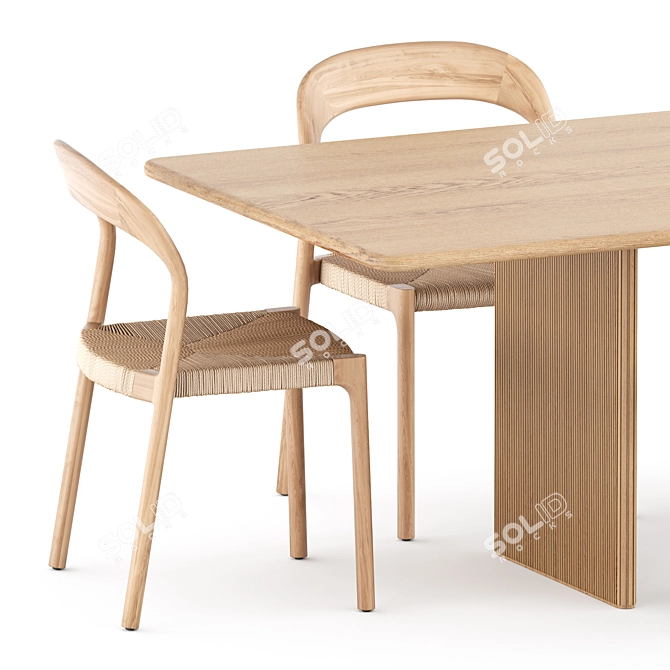 Modern Scandinavian Dining Set 3D model image 2