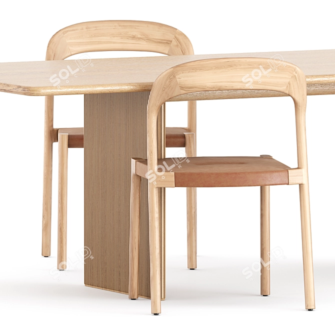 Modern Scandinavian Dining Set 3D model image 3