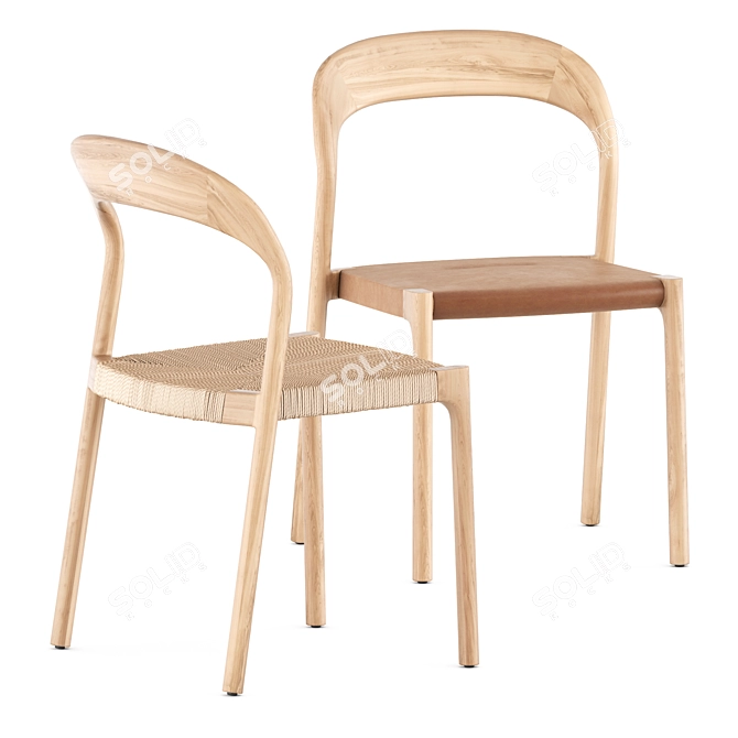 Modern Scandinavian Dining Set 3D model image 4