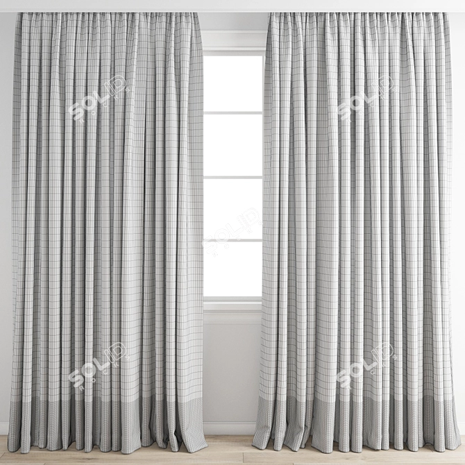 Detailed Curtain 3D Model Kit 3D model image 3