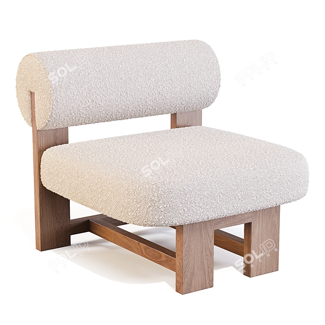 Sculptural Elegance Accent Chair 3D model image 1