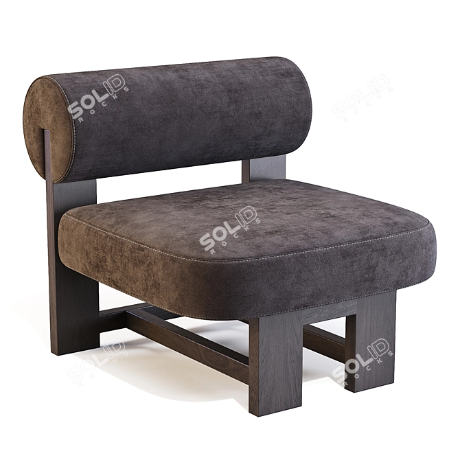 Sculptural Elegance Accent Chair 3D model image 2