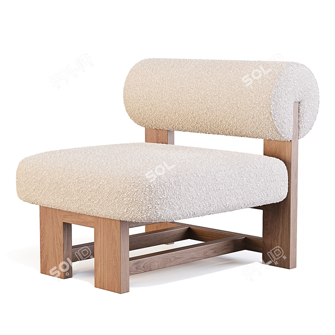 Sculptural Elegance Accent Chair 3D model image 3