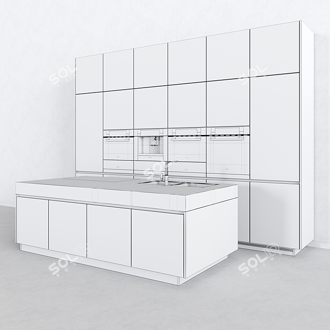 Sleek Black Culinary Marvel 3D model image 3