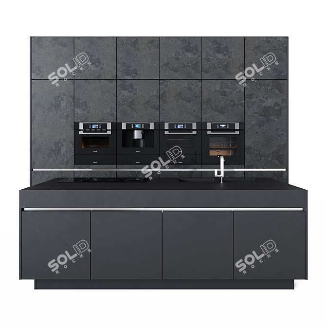 Sleek Black Culinary Marvel 3D model image 4