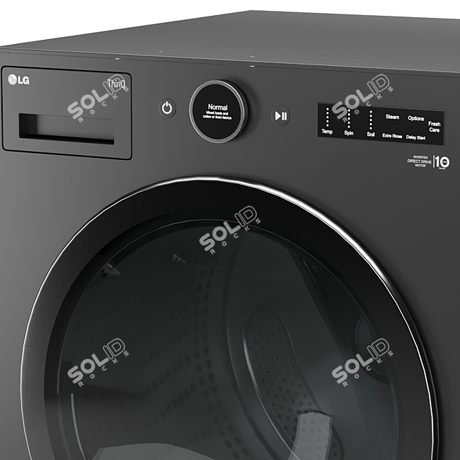 LG WM6700HBA Front Load Washer 3D model image 3