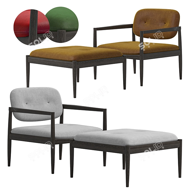 Modern YOKO Easy Chair - Minotti 3D model image 4
