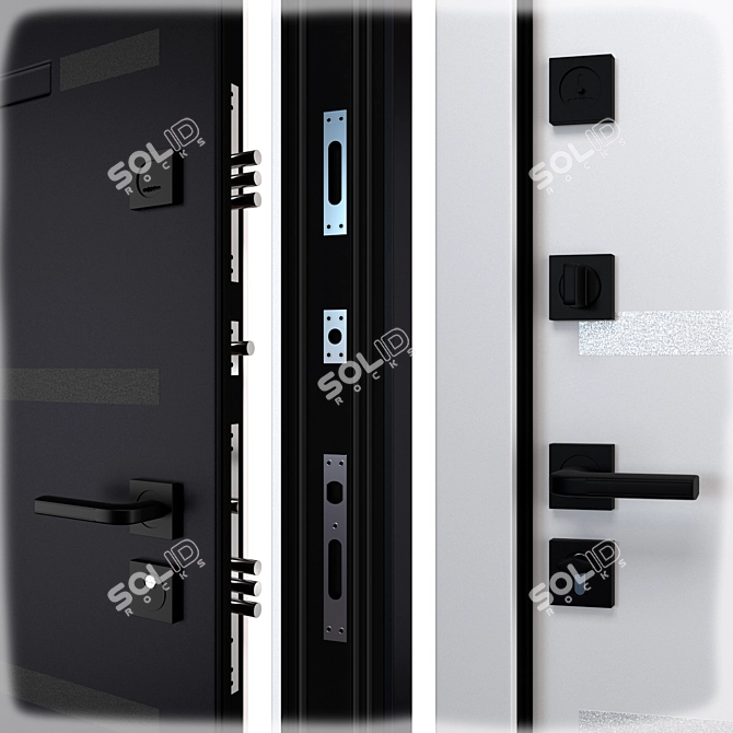 Safira Entry Metal Door, 900x2050mm 3D model image 2