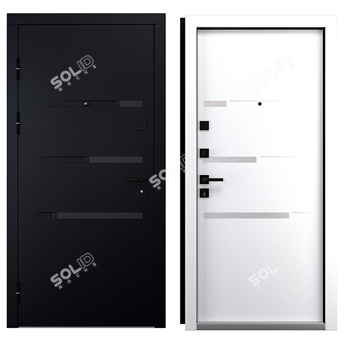 Safira Entry Metal Door, 900x2050mm 3D model image 3