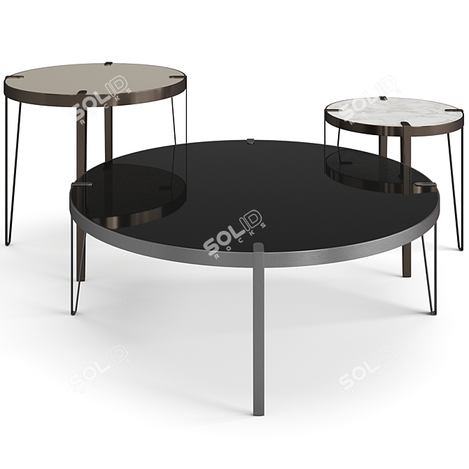 Trussardi Casa Bondai Tables Set 3D model image 1