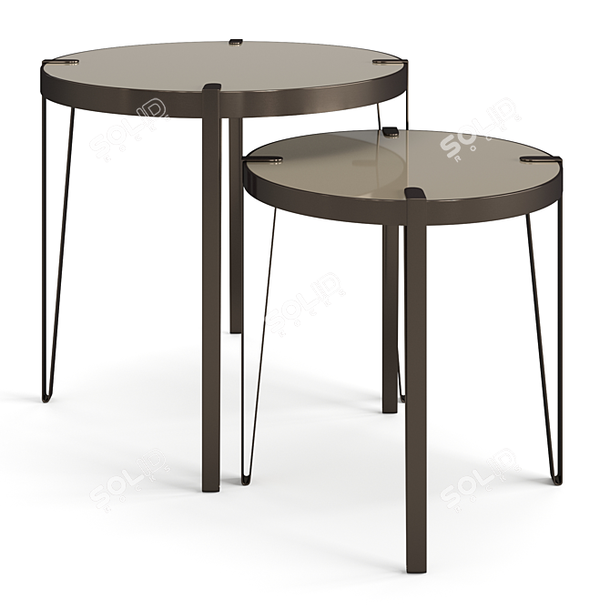 Trussardi Casa Bondai Tables Set 3D model image 2