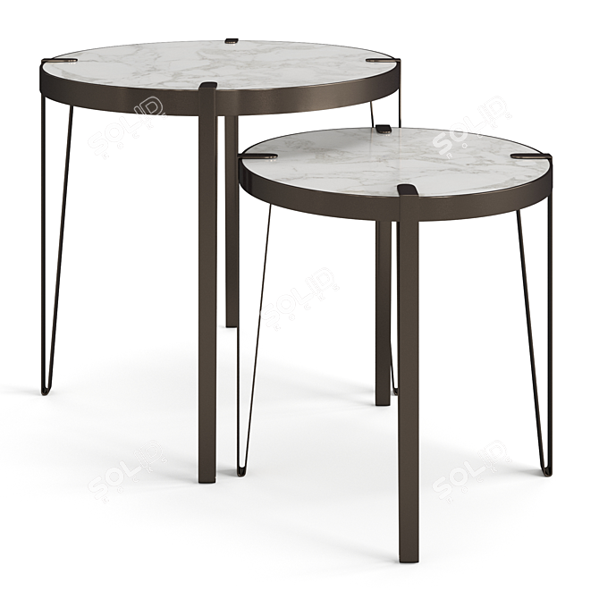Trussardi Casa Bondai Tables Set 3D model image 3