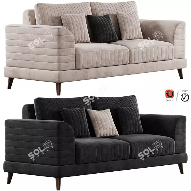 Luxury Tissot Dubai Sofa Design 3D model image 1