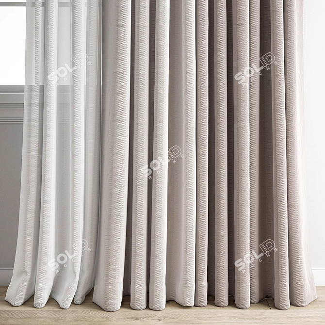 Detailed Curtain Model Set 3D model image 2