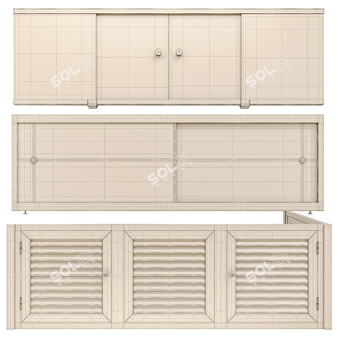 Bathroom Screen Set 3D model image 5