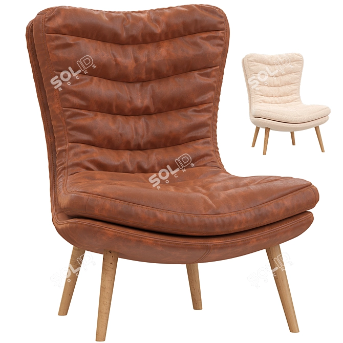  Plush Glasgow Armchair Combo 3D model image 1