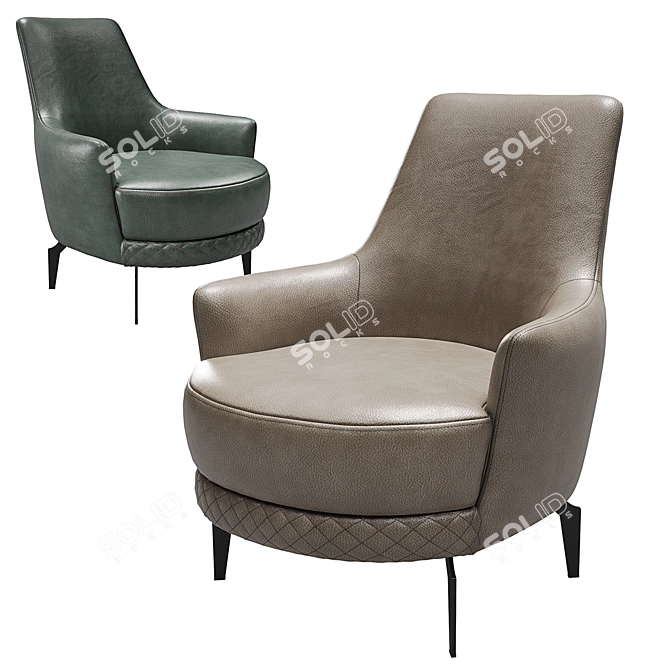 Milan Armchair by Kaza 3D model image 1