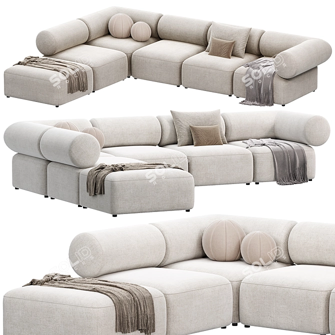 Sleek Modular OFFO Sofa by Annud 3D model image 1