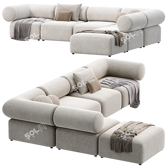 Sleek Modular OFFO Sofa by Annud 3D model image 2