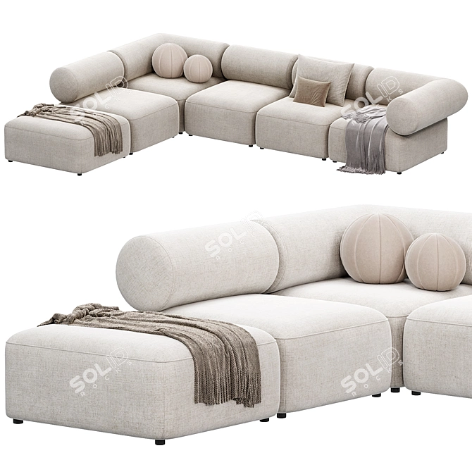 Sleek Modular OFFO Sofa by Annud 3D model image 3