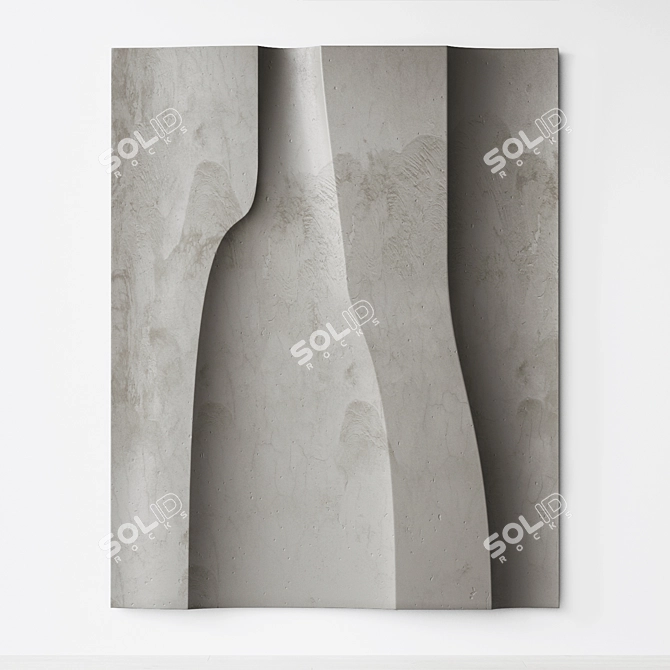 Abstract Relief Composition Plate. 3D model image 1